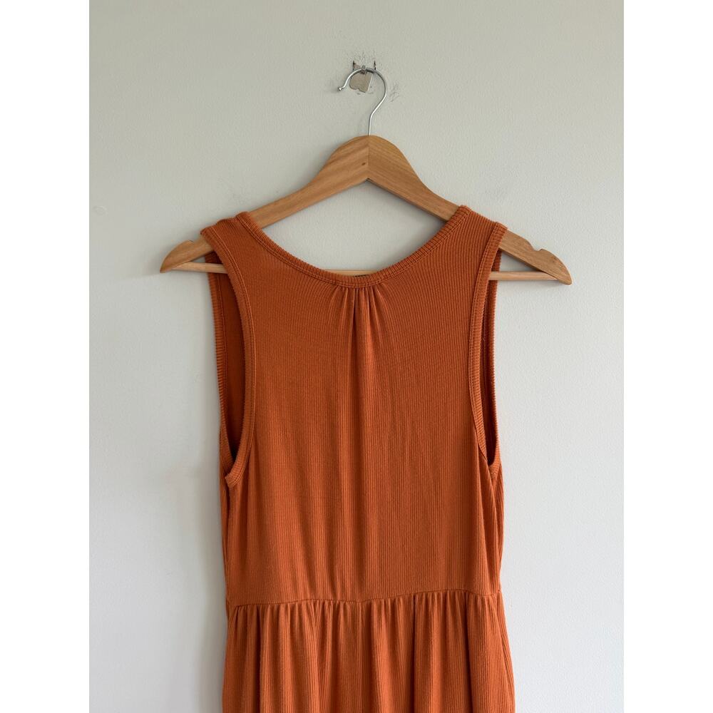 Anthropologie Saturday Sunday Marina Tiered Wide Leg Jumpsuit Terracotta XS - Picture 8 of 9